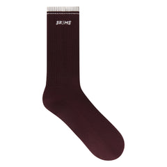 SKIMS SOCKS RIBBED CREW LOGO SOCK 3-PACK | CURRANT SNOW MULTI