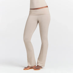 COTTON JERSEY FOLDOVER PANT | STONE