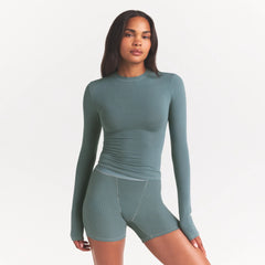 COTTON JERSEY LONG SLEEVE T-SHIRT | KYANITE