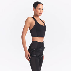 NikeSKIMS MATTE SHINE MIX RACERBACK BRA TOP | OBSIDIAN AND IGNEOUS