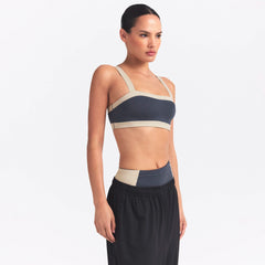 NikeSKIMS MATTE SHINE MIX STRAIGHT NECK BRA | DEEP ROYAL AND STONE