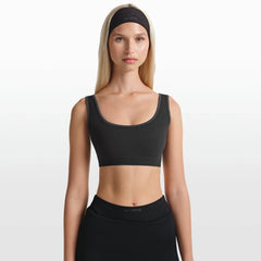 NikeSKIMS RIBBED SEAMLESS SCOOP BRA | OBSIDIAN