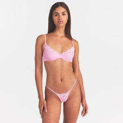 FITS EVERYBODY LACE UNLINED SCOOP BRA | BUBBLE GUM TONAL