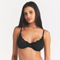FITS EVERYBODY LACE UNLINED SCOOP BRA | ONYX