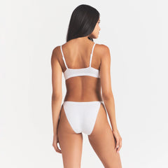 LIGHTWEIGHT COTTON LOGO PICOT STRING BIKINI | SNOW