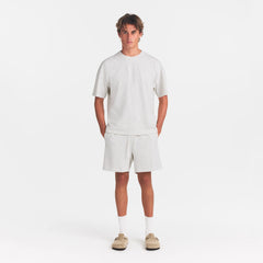 JERSEY LOUNGE MENS RELAXED SHORT | CHALK HEATHER