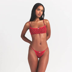 LIGHTWEIGHT COTTON POINTELLE SCOOP BRALETTE | BRICK HEART HALFDROP