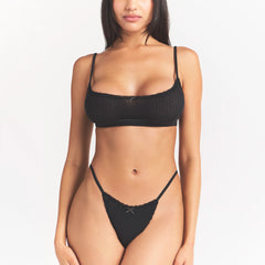 LIGHTWEIGHT COTTON POINTELLE SCOOP BRALETTE | SOOT TONAL