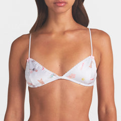 LIGHTWEIGHT SATIN TRIANGLE BRALETTE | SNOW ESSENTIALS BAG