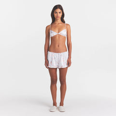 LIGHTWEIGHT SATIN TRIANGLE BRALETTE | SNOW ESSENTIALS BAG