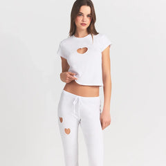 WORN IN JERSEY HEART STRAIGHT LEG PANT | SNOW