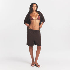 FRENCH TERRY LONG SHORT | ESPRESSO
