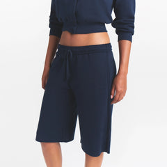 COTTON FLEECE LONG SHORT | NAVY