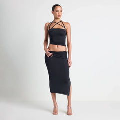 VETTESE X SKIMS SHEER MODAL MIDI SKIRT | ONYX