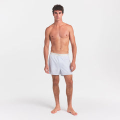 COTTON POPLIN MENS LOGO BAND BOXER | PLATINUM DOUBLE STRIPE