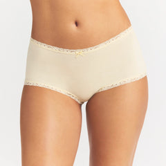 LIGHTWEIGHT COTTON LACE BOY SHORT | BUTTER TONAL