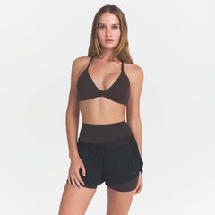 NikeSKIMS STUDIO STRETCH T-BACK TRIANGLE BRA | DARK ROAST