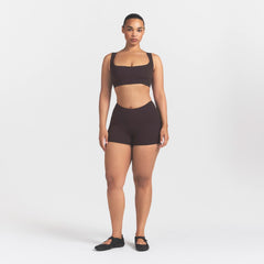 NikeSKIMS STUDIO STRETCH DIPPED 2" SHORT | DARK ROAST