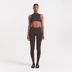 NikeSKIMS STUDIO STRETCH MOCK NECK BRA TOP | DARK ROAST