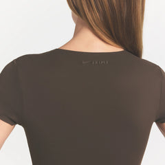 NikeSKIMS MATTE CROPPED CORSET T-SHIRT | DARK SEPIA
