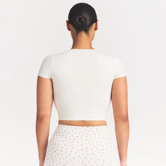 NikeSKIMS MATTE CROPPED CORSET T-SHIRT | IVORY