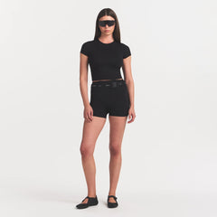 NikeSKIMS MATTE CROPPED CORSET T-SHIRT | OBSIDIAN