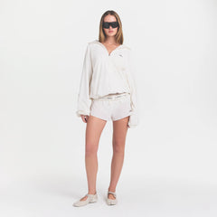 NikeSKIMS STRETCH NYLON OVERSIZED TRACK JACKET | IVORY