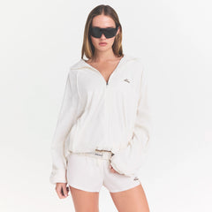 NikeSKIMS STRETCH NYLON OVERSIZED TRACK JACKET | IVORY