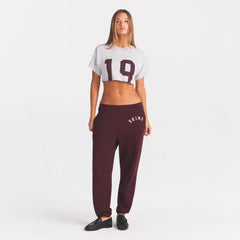 COTTON FLEECE CLASSIC JOGGER | CURRANT ARCHED SKIMS PLAID