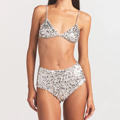 NOVELTY INTIMATES SEQUIN BRALETTE AND HIPSTER SET | SNOW