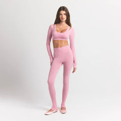 WOOL RIB LONG SLEEVE SUPER CROPPED TOP | HALITE