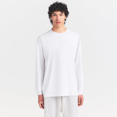 HEAVYWEIGHT COTTON MENS RELAXED LONG SLEEVE T-SHIRT | CHALK