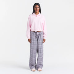 COTTON FLEECE POLO SWEATSHIRT | CHERRY BLOSSOM
