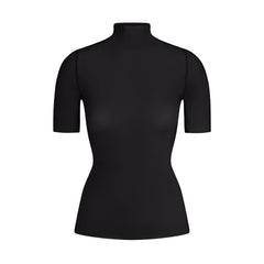 NikeSKIMS WEIGHTLESS LAYERS MOCK NECK SHORT SLEEVE T-SHIRT | OBSIDIAN