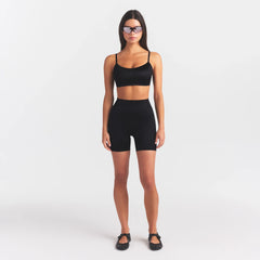NikeSKIMS SATIN SHINE BONDED WAIST 5" BIKER SHORT | OBSIDIAN