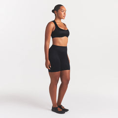 NikeSKIMS SATIN SHINE BONDED WAIST 7" BIKER SHORT | OBSIDIAN
