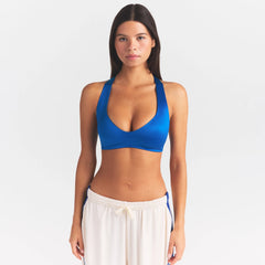 NikeSKIMS SATIN SHINE PLUNGE T-BACK BRA | COBALT