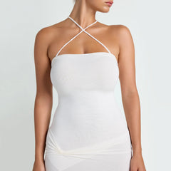 VETTESE X SKIMS SHEER MODAL LONG DRESS | ECRU