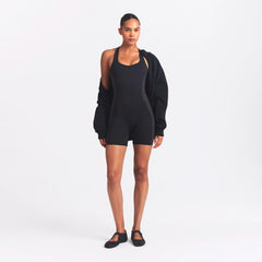 NikeSKIMS MATTE SHINE MIX RACERBACK 5" ONE PIECE | OBSIDIAN AND IGNEOUS