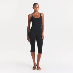 SMOOTH LAYERS CAPRI CATSUIT | OBSIDIAN
