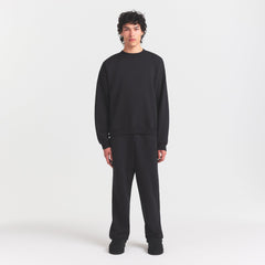 FLEECE LOUNGE MENS RELAXED HIGH CREWNECK | WASHED ONYX