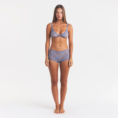 STRETCH LACE BOY SHORT | SLATE