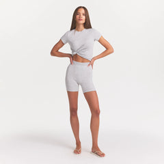 COTTON RIB BOXER | LIGHT HEATHER GREY