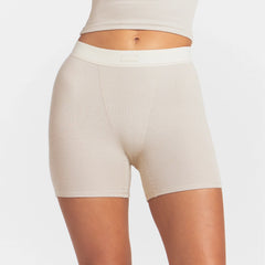 COTTON RIB BOXER | STONE