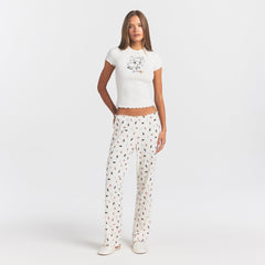 LOGO POINTELLE STRAIGHT LEG PANT | MARBLE TOSSED BUNNY