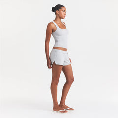 COTTON JERSEY LOOSE SHORT | LIGHT HEATHER GREY