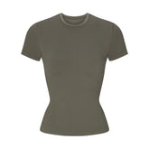NikeSKIMS RIBBED SEAMLESS BABY T-SHIRT | DUSTY OAKMOSS