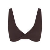 NikeSKIMS MATTE TWIST-FRONT BRA | DARK SEPIA