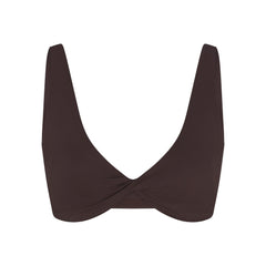 NikeSKIMS MATTE TWIST-FRONT BRA | DARK SEPIA