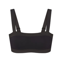 NikeSKIMS MATTE SHINE MIX STRAIGHT NECK BRA | OBSIDIAN AND IGNEOUS